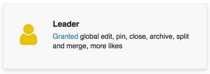 a badge granting a user more forum control