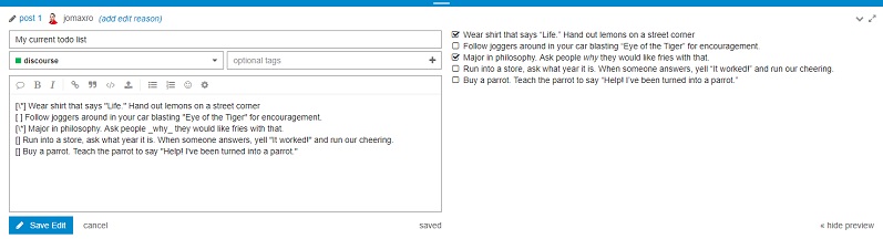 Checklist